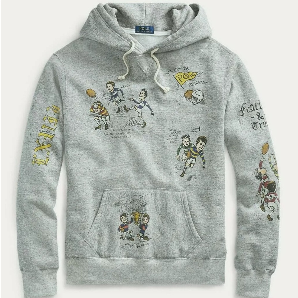 Polo Ralph Lauren Men's Grey Graphic PulloverszXXL